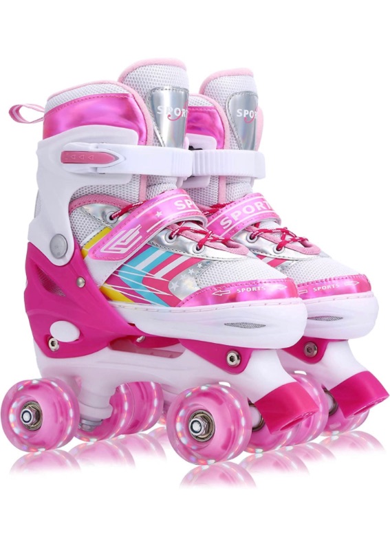 Photo 1 of Roller Skates for Kids Girls Toddlers Beginners, 4 Size 