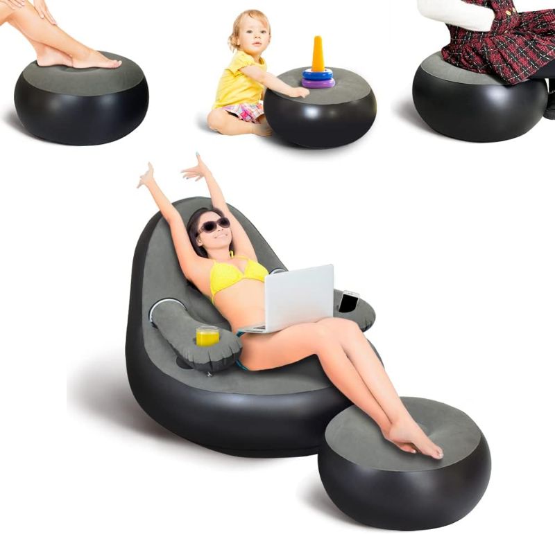 Photo 1 of  Inflatable Armrest Lounge Chair with Ottoman