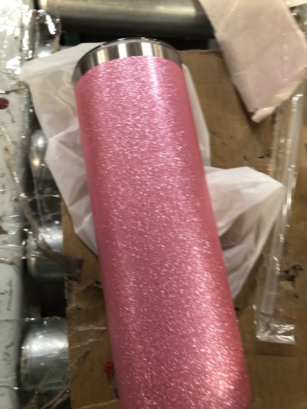 Photo 4 of  20 Ounce Stainless Steel Tumbler PINK GLITTER