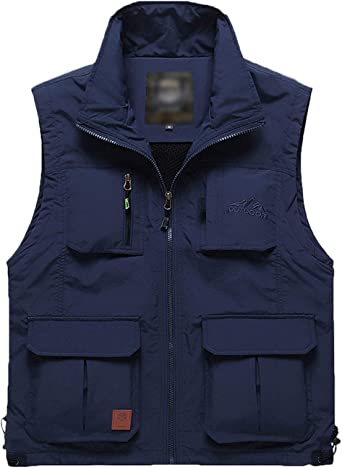 Photo 1 of Flygo Men's Lightweight Outdoor Travel Work Fishing Vest With Multi-Pockets
