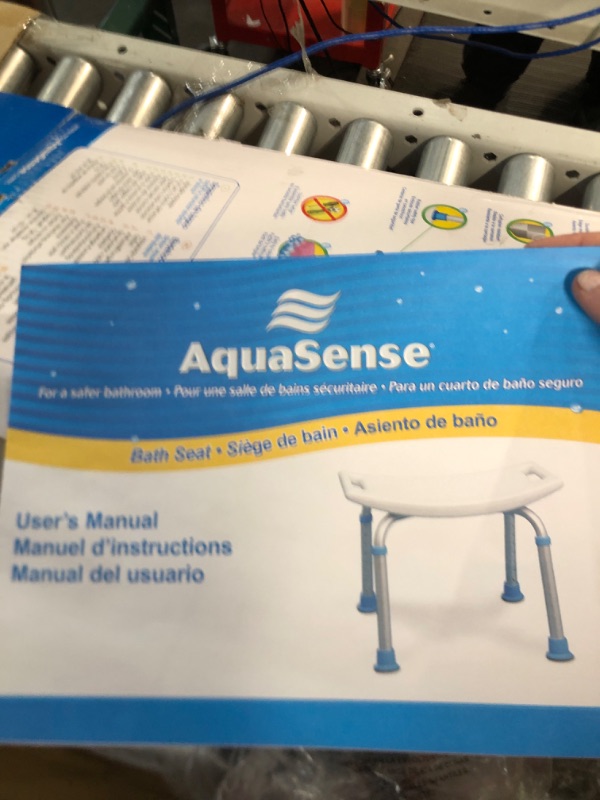 Photo 3 of AquaSense Adjustable Non-Slip Bath & Shower Stool, 20.08 x 12.2 x 14.17 Inch, White