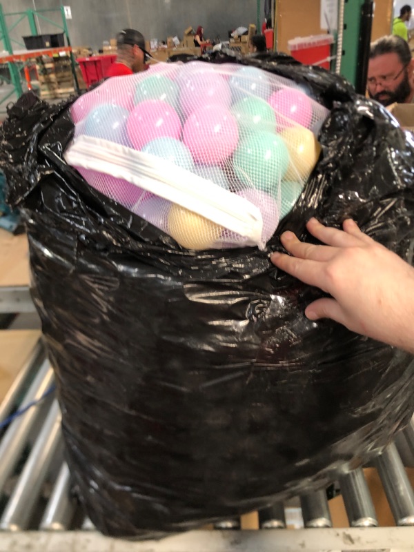 Photo 3 of Amazon Basics BPA Free Crush-Proof PASTEL Plastic Ball Pit Balls with Storage Bag, 200