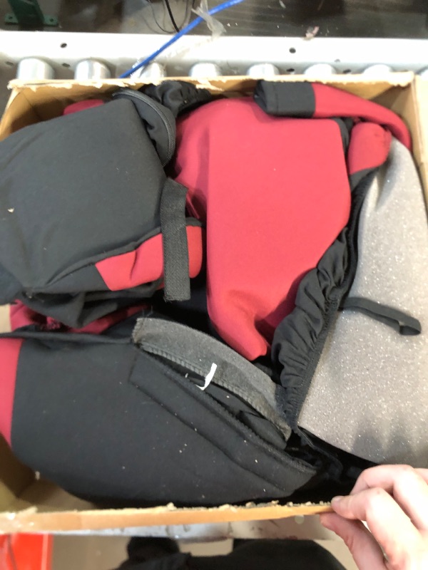 Photo 1 of Automotive Seat Covers Burgundy Universal Fit Set with Steering Wheel Cover and Seat Belt Pad 