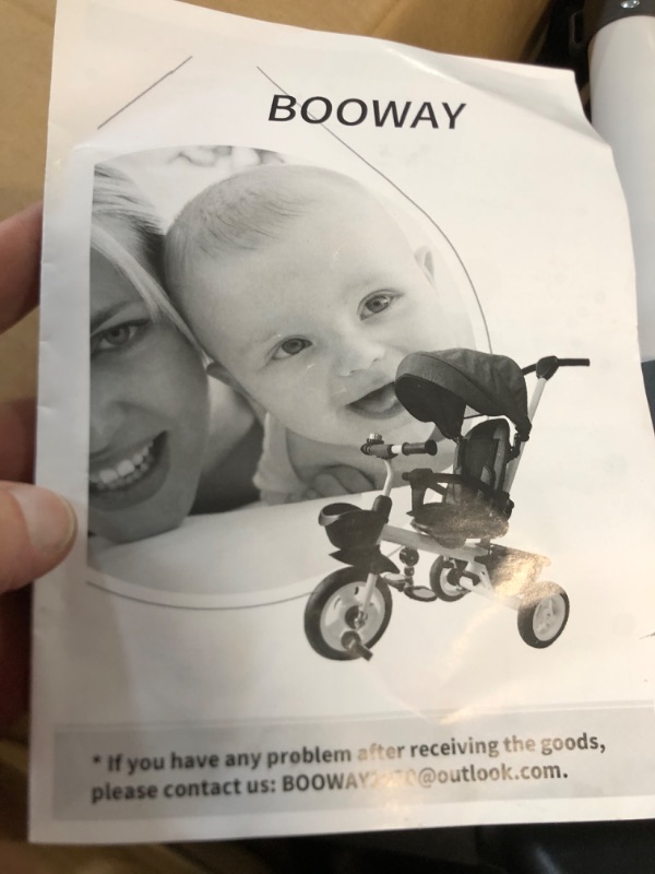 Photo 2 of *USED* BOOWAY Baby Trike, 6-in-1 Kids Stroller Tricycle with Adjustable Push Handle, gray