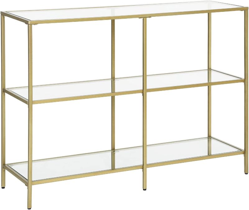 Photo 1 of **PARTS ONLY**
VASAGLE 39.4 Inch Console Sofa Table with 3 Shelves, Metal Frame, Tempered Glass