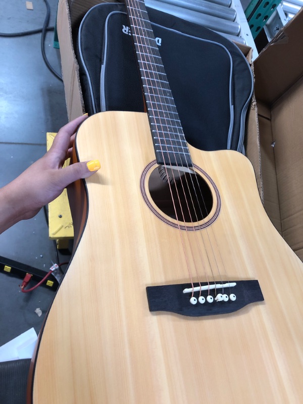 Photo 1 of Donner Acoustic Guitar Kit for Beginner Adult Teen Full Size Cutaway Acustica Guitarra Starter Bundle Set with Gig Bag Strap Tun
