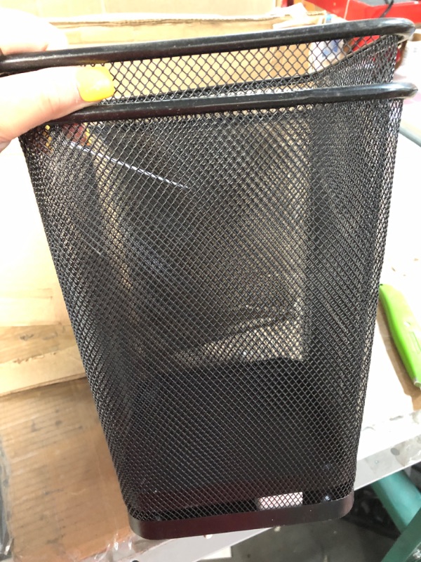 Photo 2 of Greenco, Black Mesh Trash Can Wastebaskets, Square, 6 Gallon, 2 Pack Black 6 gallon square trash