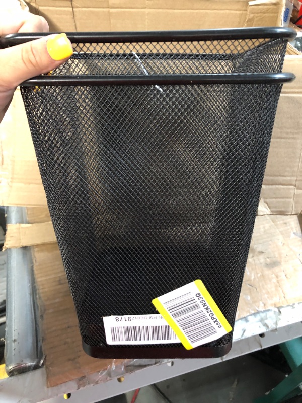 Photo 3 of Greenco, Black Mesh Trash Can Wastebaskets, Square, 6 Gallon, 2 Pack Black 6 gallon square trash