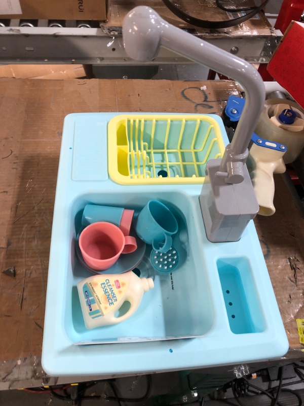 Photo 2 of CUTE STONE Kitchen Sink Toys Blue and Tea Party Playset, Great Gift for Boys Girls