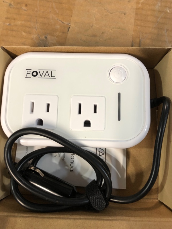 Photo 1 of FOVAL 200W Car Power Inverter DC 12V to 110V AC Converter with 4 USB Ports Charger (White)