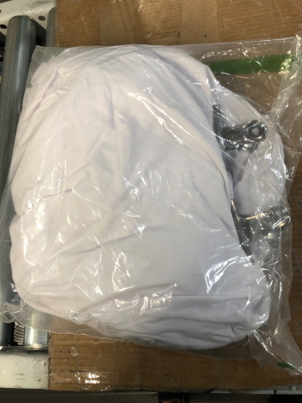 Photo 1 of HELAKU White Round Backdrop Cover - 7.2x7.2ft White Circle Backdrop with 2 Backdrop Clips 