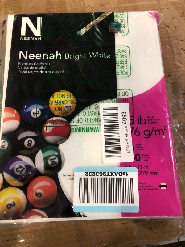 Photo 2 of Neenah 8-1/2 in. X 11 in. 65 lbs. Bright White Card Stock (250 Sheets/Pack)