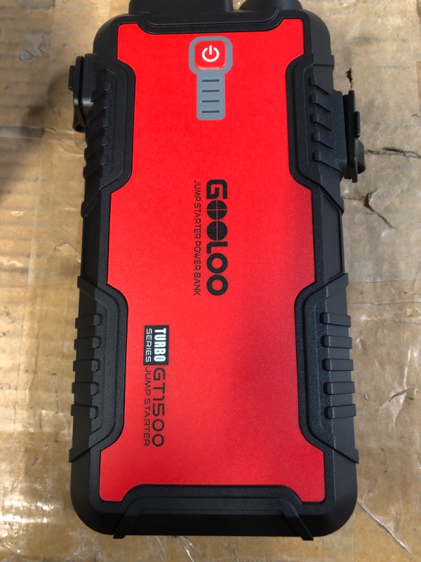 Photo 2 of GOOLOO Jump Starter Battery Pack - 1500A Peak Car Jump Box, Type C Port red