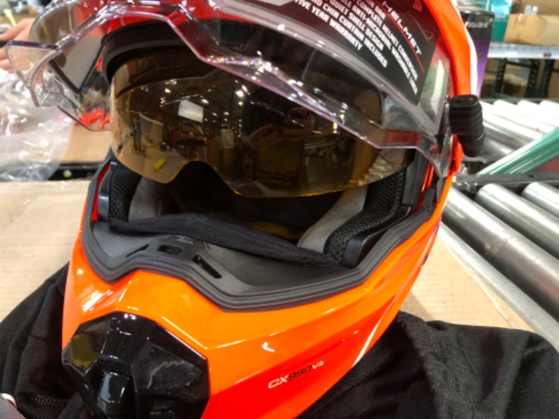 Photo 4 of Castle X CX950 V2 Wake Modular Electric Snow Helmet (Gloss Flo Orange/Black - 2X-Large)