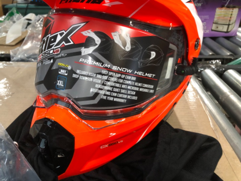 Photo 5 of Castle X CX950 V2 Wake Modular Electric Snow Helmet (Gloss Flo Orange/Black - 2X-Large)