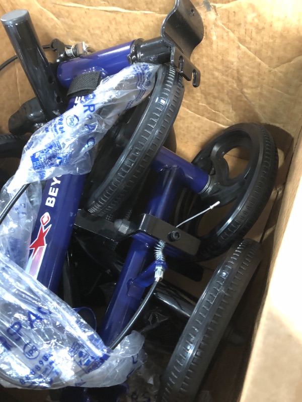 Photo 3 of **USED** **CHECK PHOTOS* BLUE BEYOUR WALKER Folding Knee Walker for Foot Injuries with Dual Braking System Crutches Alternative, White