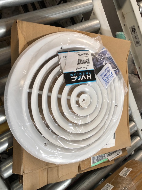 Photo 2 of 12" ROUND CEILING DIFFUSER - EASY AIR FLOW - HVAC DUCT [WHITE]