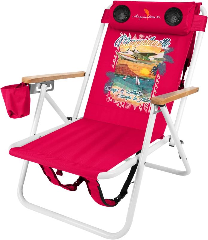 Photo 1 of *SEE NOTES* Margaritaville Folding Chair with Waterproof Wireless Speakers, Red 