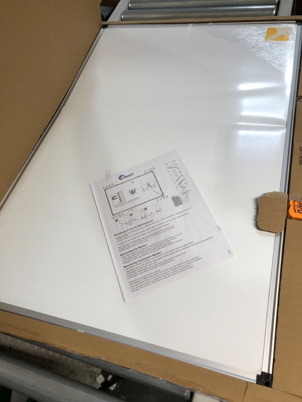 Photo 2 of XBoard Magnetic Dry Erase Board/Whiteboard, 36 X 24 Inches, Double Sided White Board,1 Dry Eraser & 3 Dry Erase Markers & 4 Push Pin Magnets 36" x 24"