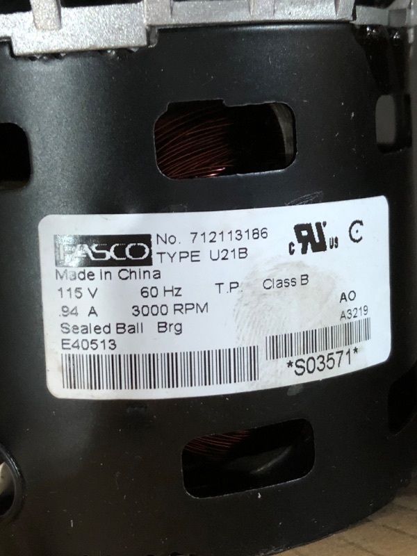 Photo 3 of Fasco Draft Blower,115V,1/50 HP A079
