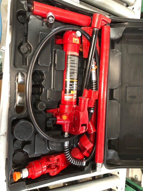 Photo 3 of [USED] BIG RED T70401S Torin Portable Hydraulic Ram: Auto Body Frame Repair Kit with Blow Mold Carrying Storage Case, 4 Ton (8,000 lb) Capacity, Red
