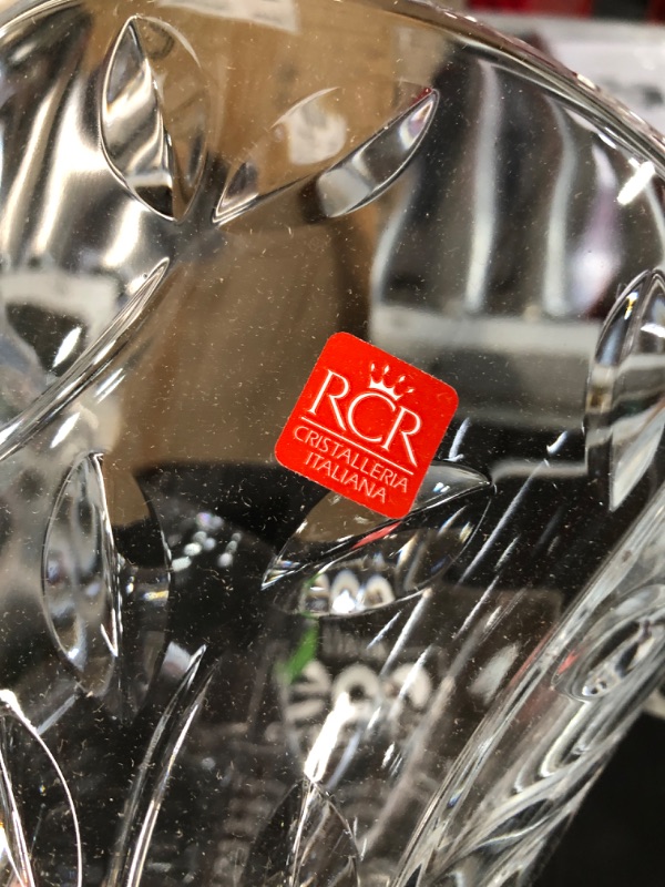 Photo 3 of [USED] RCR Crystal "LAURUS" Vase 11" - Made in Italy