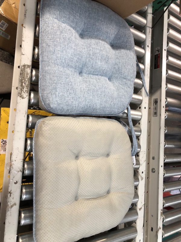 Photo 2 of [USED] downluxe Indoor Chair Cushions for Dining Chairs,  Light Blue 4 Count (Pack of 1)