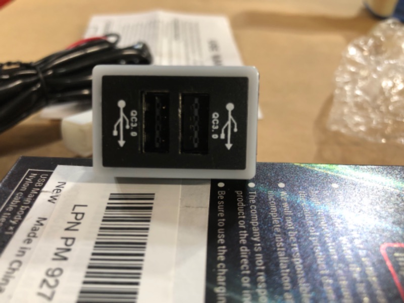 Photo 3 of MICTUNING Dual USB 6.4A QC3.0 Quick Charger with LED Light Replacement for Toyota (Surface Size 1.3 x 0.9 inches)