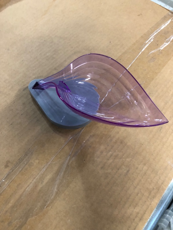 Photo 1 of *NEW*SEE NOTES*  Soap Holder Storage Rack Cleaning Suction Cup Rack Leaf Small Box (Color : Fuchsia) ( PLASTIC ) 