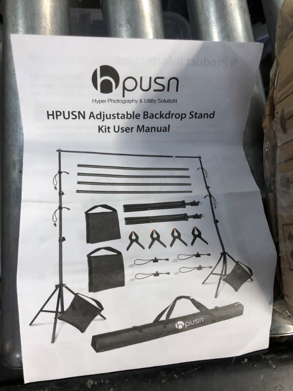 Photo 5 of Hpusn Adjustable Backdrop Stand Kit 10ft: Photo Video Studio for Wedding Party Stage Decoration, Background Support System 