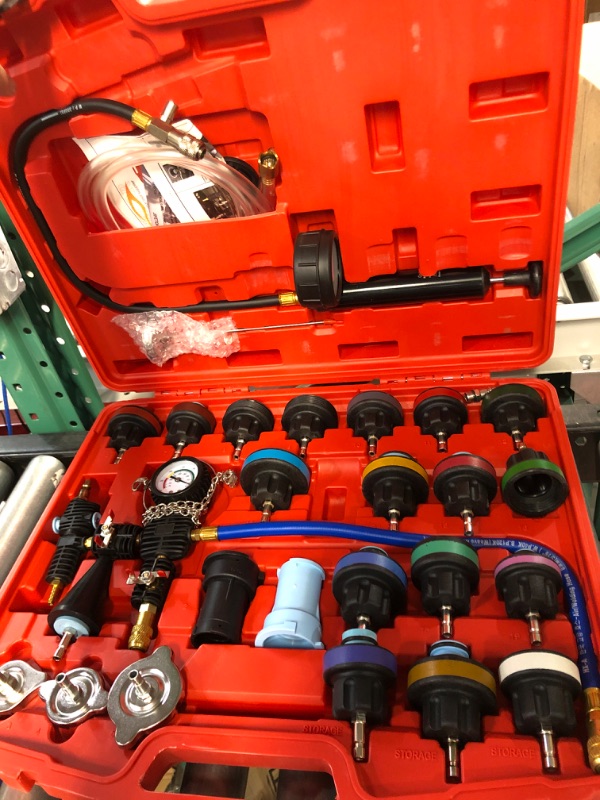 Photo 2 of JIFETOR Radiator Pressure Tester Coolant Vacuum Refill Kit, 28PCS Cooling System Leak .