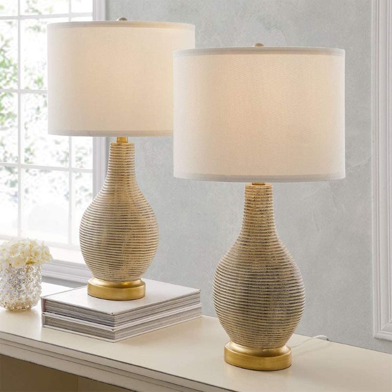 Photo 1 of **SEE NOTES**
ARPENTER Bedside Table Lamp Set of 2 for Bedroom or Living Room, 9.5W LED Bulbs Included, 24.5" High Large Oval Table Lamps with Linen Fabric Shade Blue