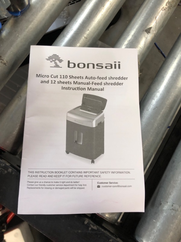 Photo 3 of **SEE NOTES**
Bonsaii C233-B 110-Sheet Autofeed Shredder and 24-Pack Lubricant Sheets