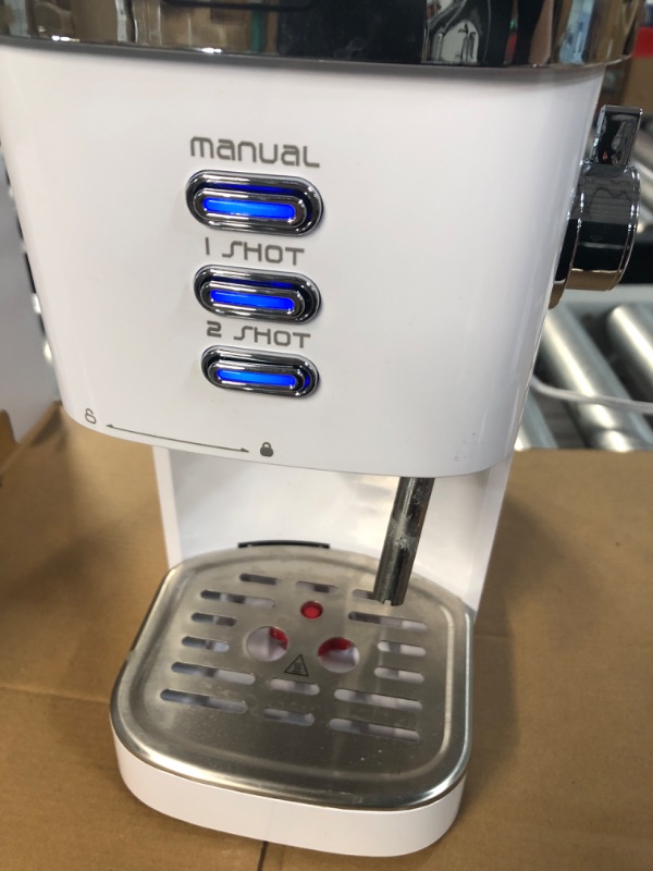 Photo 3 of Gevi Espresso Machine 20 Bar Fast Heating Automatic White Espresso Machine with Milk Frother 