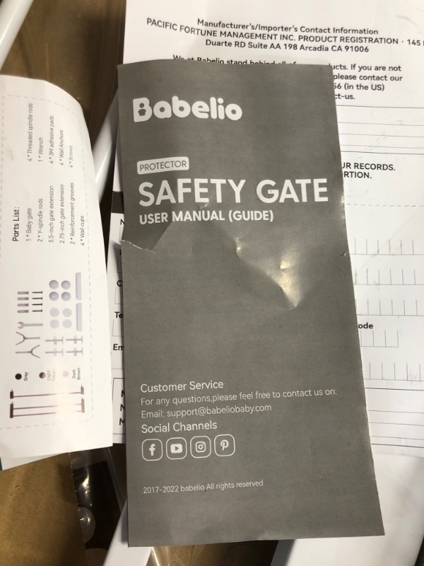 Photo 1 of Babelio Baby Gate for Doorways and Stairs, 26-40 inches Dog/Puppy Gate, WHITE