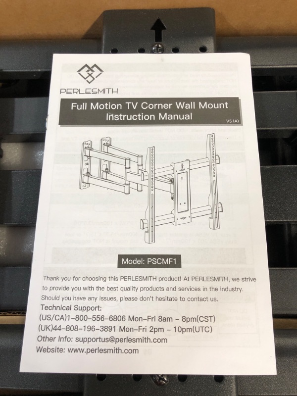 Photo 2 of PERLESMITH Full Motion Corner TV Wall Mount for 50”-90” TVs