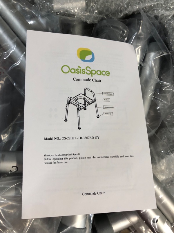View 2 of OasisSpace Stand Alone Raised Toilet Seat 300lb - Heavy Duty