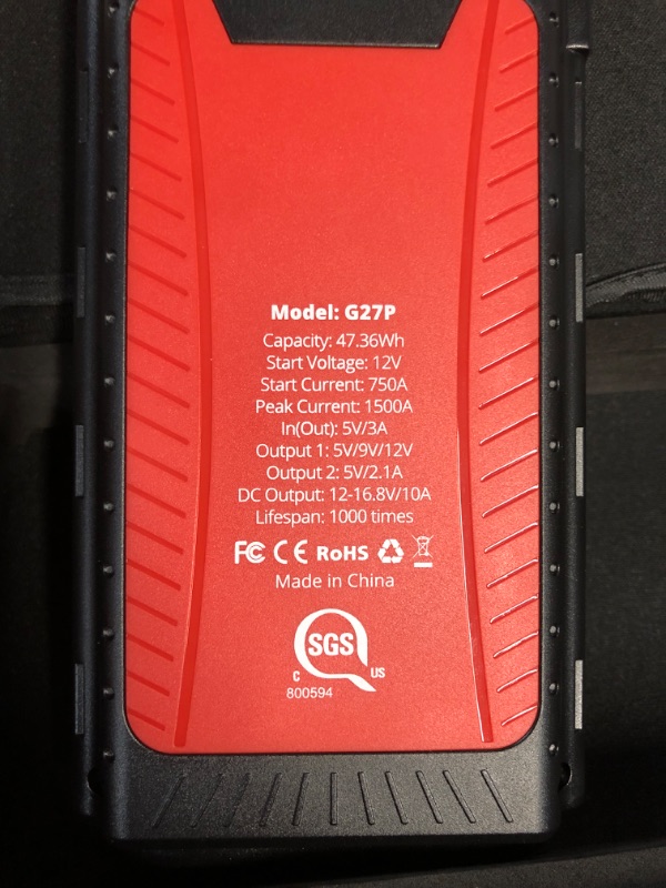 Photo 6 of Car Jump Starter, SUHU 1500A Peak Portable Car Battery Starter