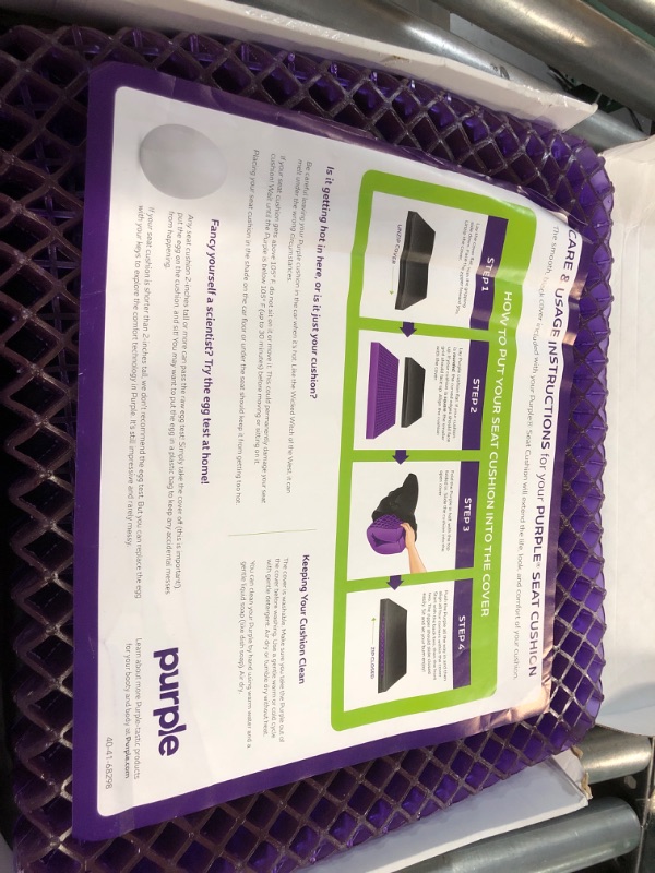 Photo 2 of Purple Royal Seat Cushion - Seat Cushion for The Car Or Office Chair - Temperature Neutral Grid