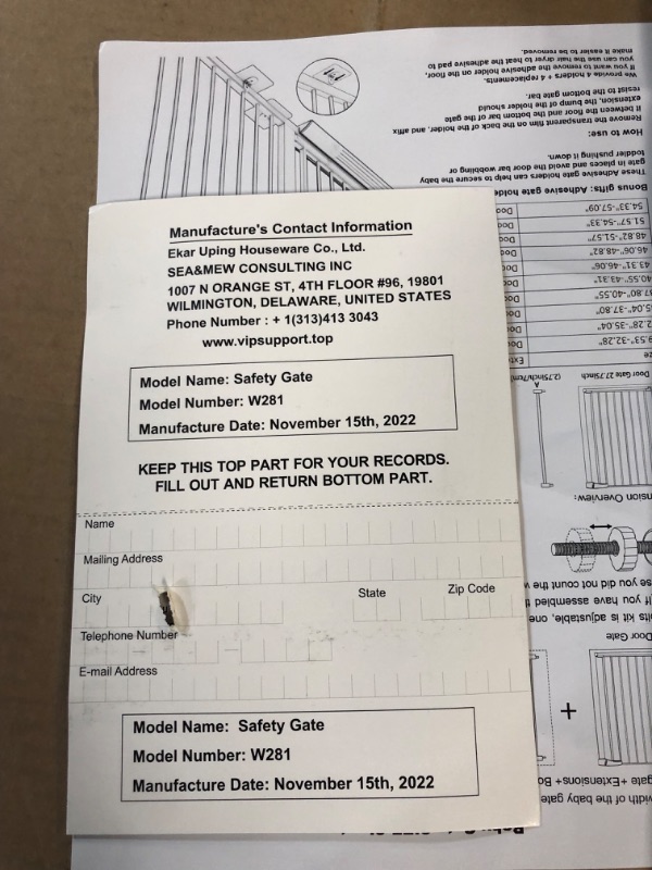 Photo 3 of Extra Tall Baby Gate Stand 38" Tall 62.60"-65.35" Wide