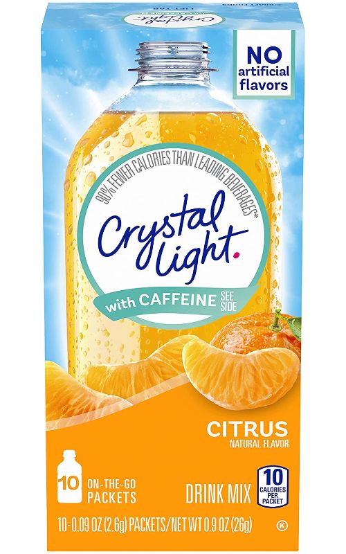 Photo 1 of [Brand New]Crystal Light On The Go Citrus With Caffeine Drink Mix 10 packets (1 pc)