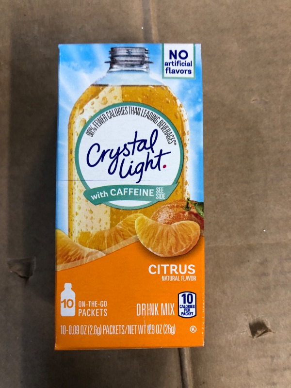 Photo 3 of [Brand New]Crystal Light On The Go Citrus With Caffeine Drink Mix 10 packets (1 pc)