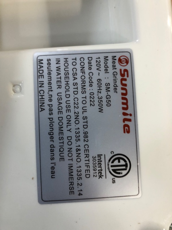 Photo 1 of [Brand New] Sunmile SM-G50 ETL Electric Meat Grinder - Max 1.3 HP 1000W Heavy Duty Meat Mincer Sausage Grinder