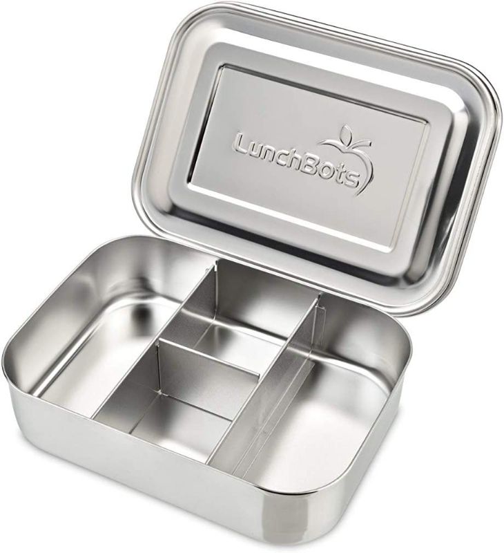 Photo 1 of [New] LunchBots Small Protein Packer Bento Box - Extra Small Divided Stainless Steel Snack Container - 4 Sections for 1-2oz 
