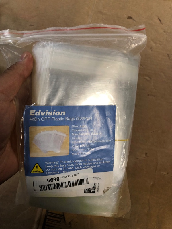 Photo 3 of Edvision 300Pcs 4" x 6" Poly Cellophane Bags, 1.4Mil Thick Transparent OPP Cello Bags, Self Sealing Resealable Small Plastic Bags for Packing Snacks, Candies, Candle, Soap, Jewelry, Cards 4x6 Inch (Pack of 300)