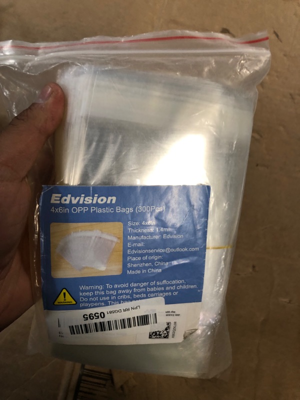 Photo 4 of Edvision 300Pcs 4" x 6" Poly Cellophane Bags, 1.4Mil Thick Transparent OPP Cello Bags, Self Sealing Resealable Small Plastic Bags for Packing Snacks, Candies, Candle, Soap, Jewelry, Cards 4x6 Inch (Pack of 300)