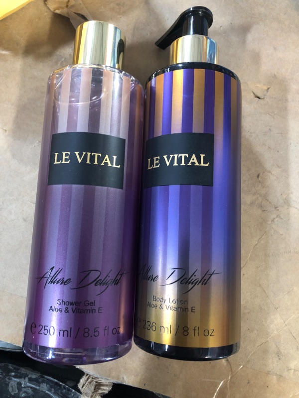 Photo 3 of (Set of 4) Le Vital Bath and Shower Set  Hydrating Shower Gel 8.5 fl oz and Nourishing Body Lotion 8 fl oz, Allure Delight