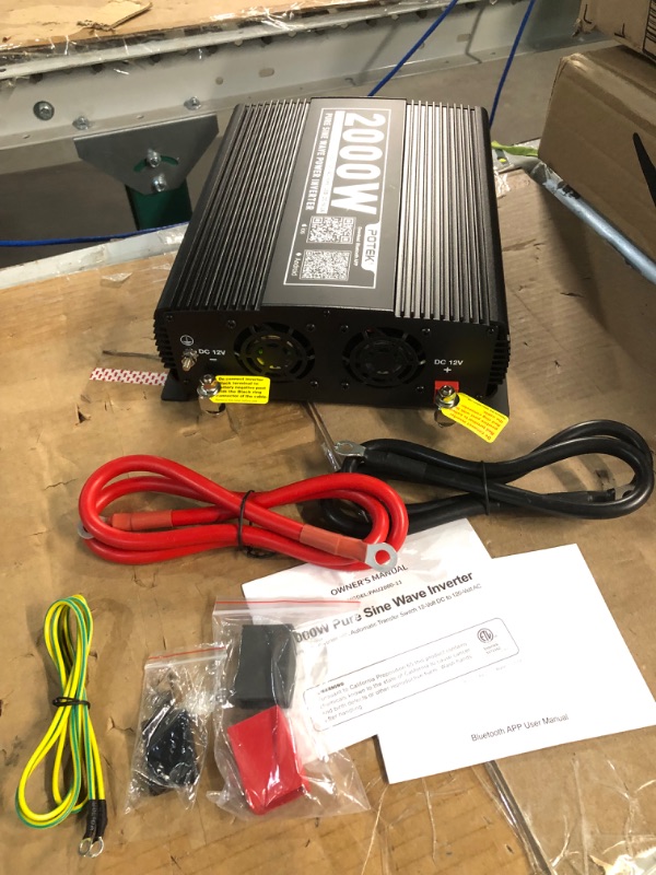 Photo 3 of POTEK 2000W Pure Sine Wave Inverter with Automatic Transfer Switch 12V DC to 120V AC and Bluetooth 2000W-PSW