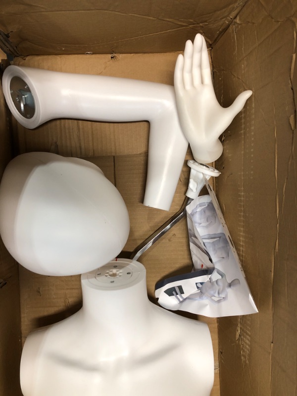 Photo 4 of **SEE NOTES** Female Mannequin Dress Form Manikin Body 69 Inches Adjustable Maniquins Dress Model Full Body Plastic Detachable Manequins Stand Metal Base Metal Connector White 69 inch
