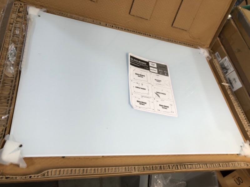 Photo 2 of **USED BUT APPEARS NEW**  DOLLAR BOSS Magnetic Glass Whiteboard 24'' x 36'' Dry Erase Tempered Glass White Board 